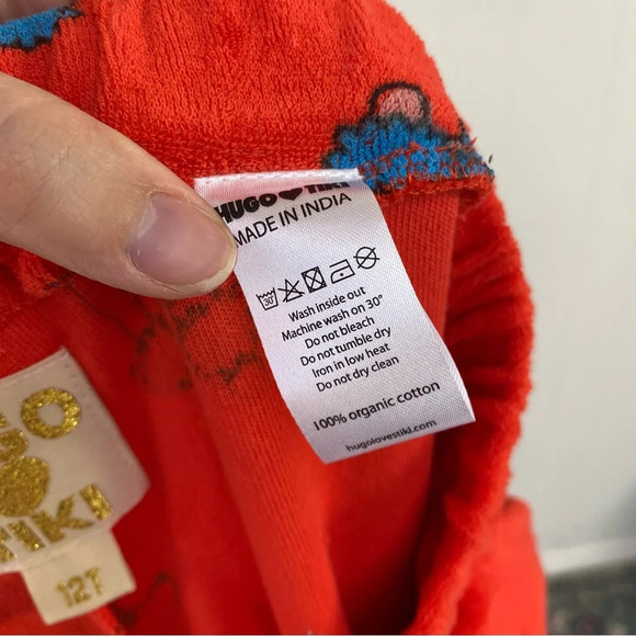 Hugo Loves Tiki Poodle Print Pj Lounge Set Orange Girls Size 12 T Organic Cotton - Picture 15 of 16